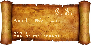 Varró Márton névjegykártya