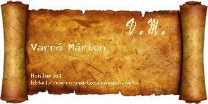 Varró Márton névjegykártya